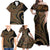 Hawaiian Hibiscus Tribal Vintage Motif Family Matching Off Shoulder Maxi Dress and Hawaiian Shirt Ver 8