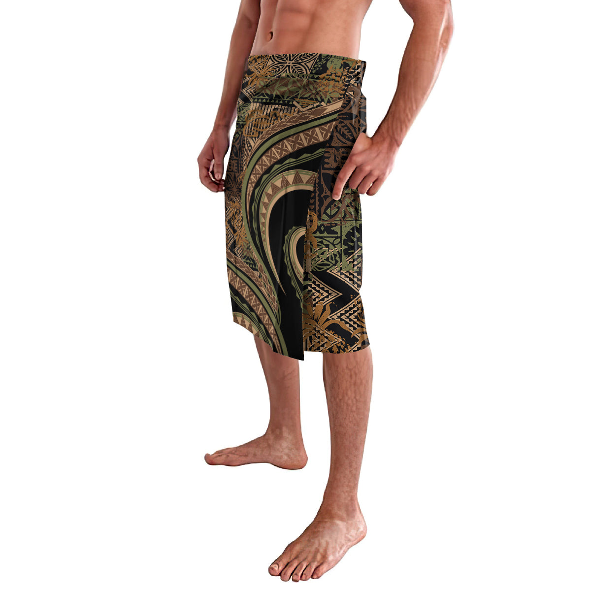 Hawaiian Hibiscus Tribal Vintage Motif Lavalava Ver 8 LT9 - Polynesian Pride