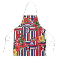 Hawaii Hibiscus Lei Apron Hawaiian Flag Motif LT9 Red - Polynesian Pride