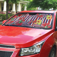 Hawaii Hibiscus Lei Auto Sun Shade Hawaiian Flag Motif LT9 - Polynesian Pride