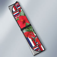 Hawaii Hibiscus Lei Auto Sun Shade Hawaiian Flag Motif LT9 - Polynesian Pride