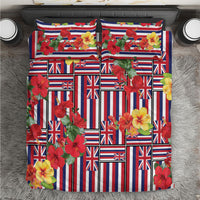 Hawaii Hibiscus Lei Bedding Set Hawaiian Flag Motif LT9 Red - Polynesian Pride