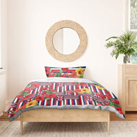 Hawaii Hibiscus Lei Bedding Set Hawaiian Flag Motif LT9 - Polynesian Pride