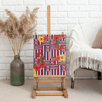 Hawaii Hibiscus Lei Canvas Wall Art Hawaiian Flag Motif LT9 - Polynesian Pride