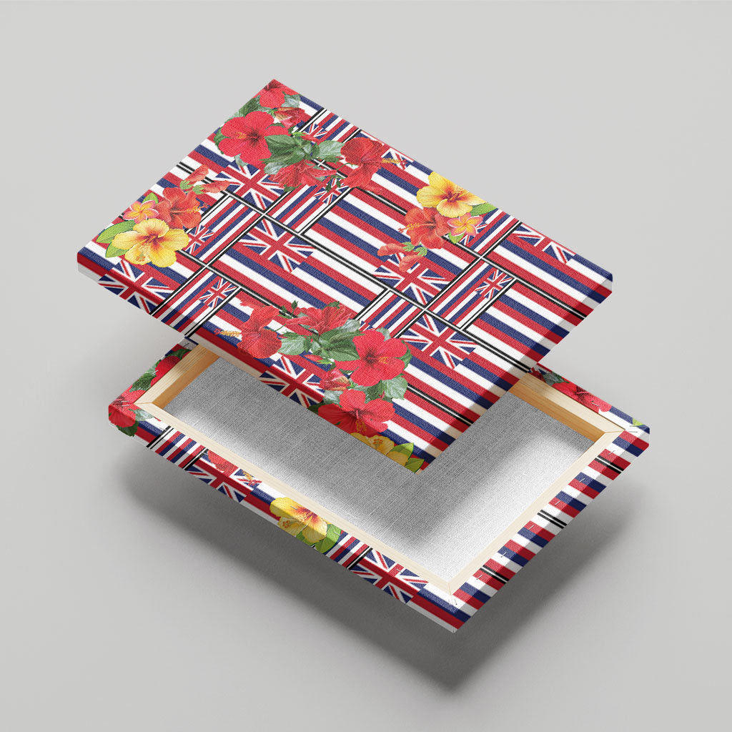 Hawaii Hibiscus Lei Canvas Wall Art Hawaiian Flag Motif LT9 - Polynesian Pride
