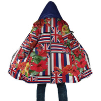 Hawaii Hibiscus Lei Cloak Hawaiian Flag Motif LT9 Unisex Red - Polynesian Pride