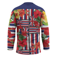Hawaii Hibiscus Lei Hockey Jersey Hawaiian Flag Motif LT9 - Polynesian Pride