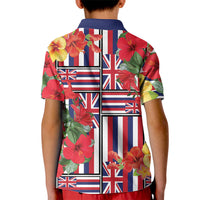 Hawaii Hibiscus Lei Kid Polo Shirt Hawaiian Flag Motif LT9 - Polynesian Pride