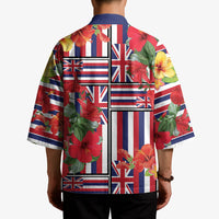 Hawaii Hibiscus Lei Kimono Hawaiian Flag Motif LT9 - Polynesian Pride