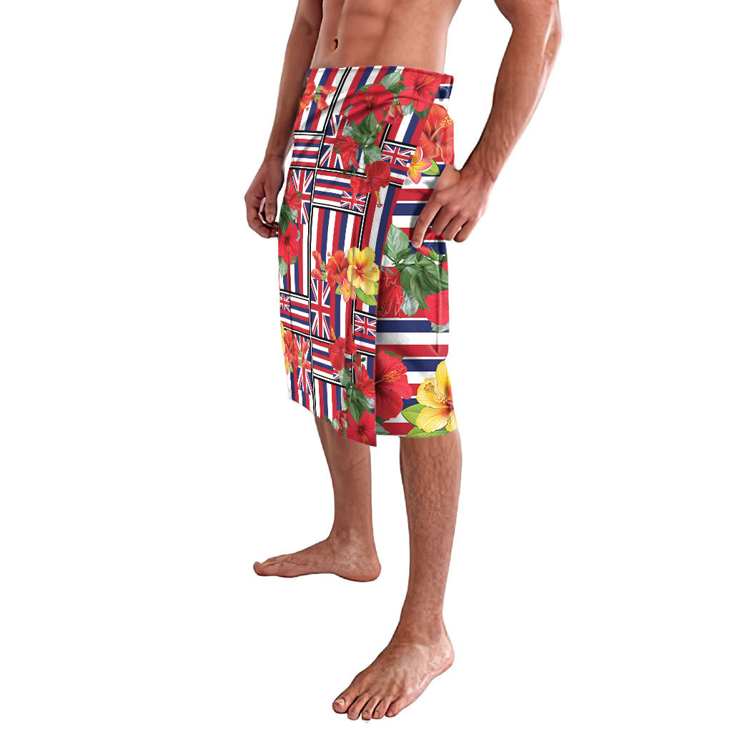 Hawaii Hibiscus Lei Lavalava Hawaiian Flag Motif LT9 - Polynesian Pride
