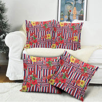 Hawaii Hibiscus Lei Pillow Cover Hawaiian Flag Motif LT9 - Polynesian Pride