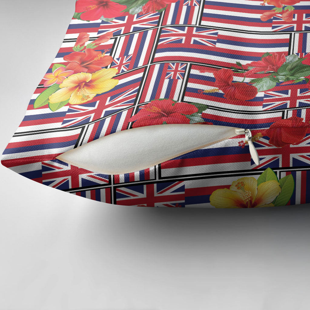 Hawaii Hibiscus Lei Pillow Cover Hawaiian Flag Motif LT9 - Polynesian Pride