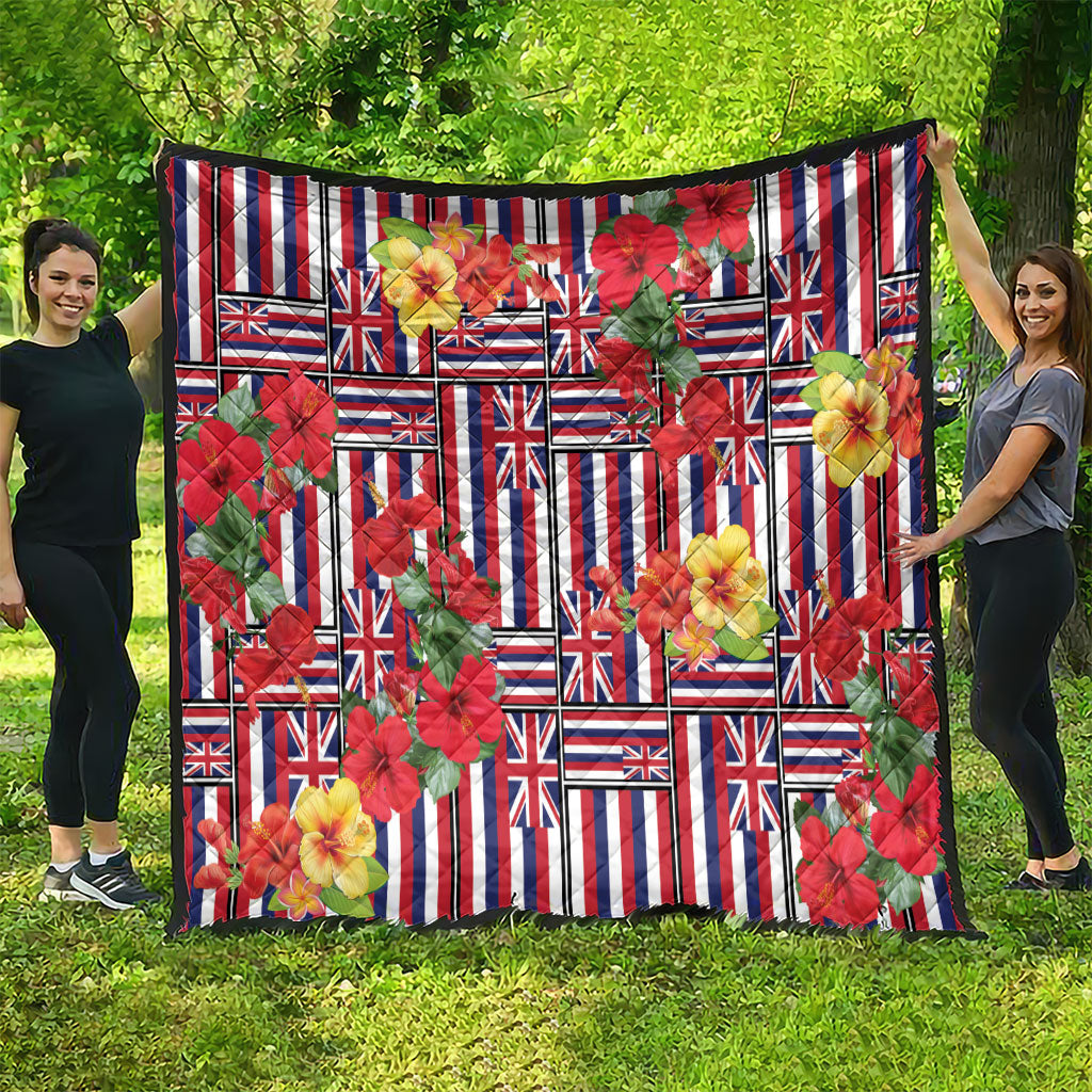 Hawaii Hibiscus Lei Quilt Hawaiian Flag Motif LT9 - Polynesian Pride