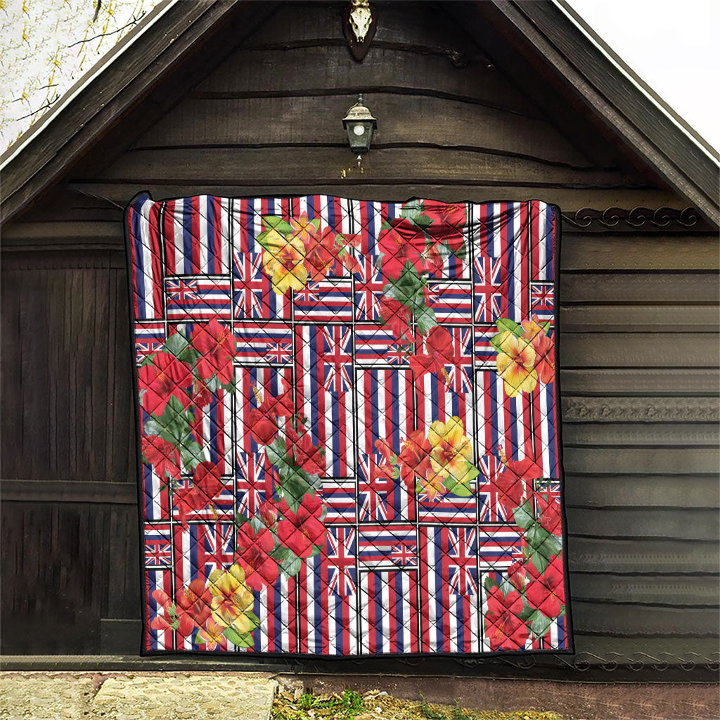 Hawaii Hibiscus Lei Quilt Hawaiian Flag Motif LT9 - Polynesian Pride