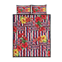 Hawaii Hibiscus Lei Quilt Bed Set Hawaiian Flag Motif LT9 - Polynesian Pride