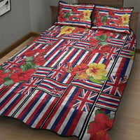 Hawaii Hibiscus Lei Quilt Bed Set Hawaiian Flag Motif LT9 - Polynesian Pride