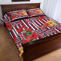 Hawaii Hibiscus Lei Quilt Bed Set Hawaiian Flag Motif LT9 - Polynesian Pride