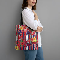 Hawaii Hibiscus Lei Tote Bag Hawaiian Flag Motif LT9 - Polynesian Pride