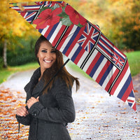 Hawaii Hibiscus Lei Umbrella Hawaiian Flag Motif LT9 - Polynesian Pride