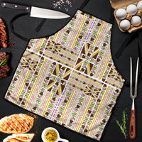 Hawaii Lokelani Pikake Lei Apron Hawaiian Flag Motif LT9 White - Polynesian Pride