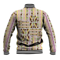 Hawaii Lokelani Pikake Lei Baseball Jacket Hawaiian Flag Motif LT9 - Polynesian Pride