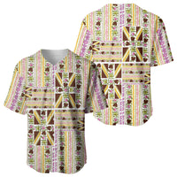 Hawaii Lokelani Pikake Lei Baseball Jersey Hawaiian Flag Motif LT9 - Polynesian Pride