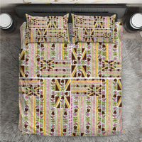 Hawaii Lokelani Pikake Lei Bedding Set Hawaiian Flag Motif LT9 White - Polynesian Pride