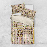 Hawaii Lokelani Pikake Lei Bedding Set Hawaiian Flag Motif LT9 US Twin 172cm x 218cm White - Polynesian Pride