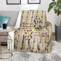 Hawaii Lokelani Pikake Lei Blanket Hawaiian Flag Motif LT9 - Polynesian Pride