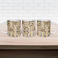Hawaii Lokelani Pikake Lei Ceramic Mug Hawaiian Flag Motif LT9 - Polynesian Pride