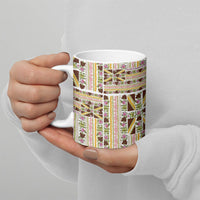 Hawaii Lokelani Pikake Lei Ceramic Mug Hawaiian Flag Motif LT9 - Polynesian Pride
