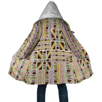 Hawaii Lokelani Pikake Lei Cloak Hawaiian Flag Motif LT9 Unisex White - Polynesian Pride