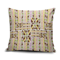 Hawaii Lokelani Pikake Lei Pillow Cover Hawaiian Flag Motif LT9 White - Polynesian Pride