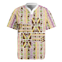 Hawaii Lokelani Pikake Lei Rugby Jersey Hawaiian Flag Motif LT9 White - Polynesian Pride