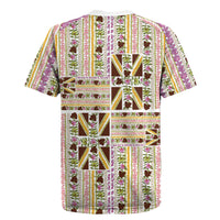 Hawaii Lokelani Pikake Lei Rugby Jersey Hawaiian Flag Motif LT9 - Polynesian Pride