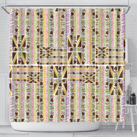 Hawaii Lokelani Pikake Lei Shower Curtain Hawaiian Flag Motif LT9 - Polynesian Pride