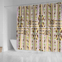 Hawaii Lokelani Pikake Lei Shower Curtain Hawaiian Flag Motif LT9 - Polynesian Pride