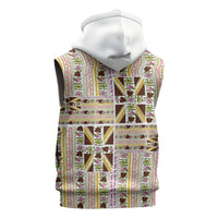Hawaii Lokelani Pikake Lei Sleeveless Zip Hoodie Hawaiian Flag Motif LT9 - Polynesian Pride