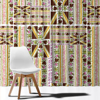 Hawaii Lokelani Pikake Lei Window Curtain Hawaiian Flag Motif LT9 - Polynesian Pride