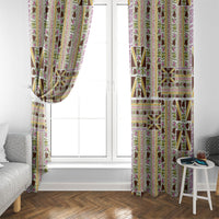 Hawaii Lokelani Pikake Lei Window Curtain Hawaiian Flag Motif LT9 - Polynesian Pride