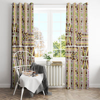 Hawaii Lokelani Pikake Lei Window Curtain Hawaiian Flag Motif LT9 - Polynesian Pride