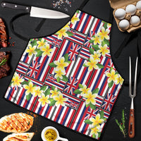 Hawaii Plumeria Lei Apron Hawaiian Flag Motif LT9 Red - Polynesian Pride