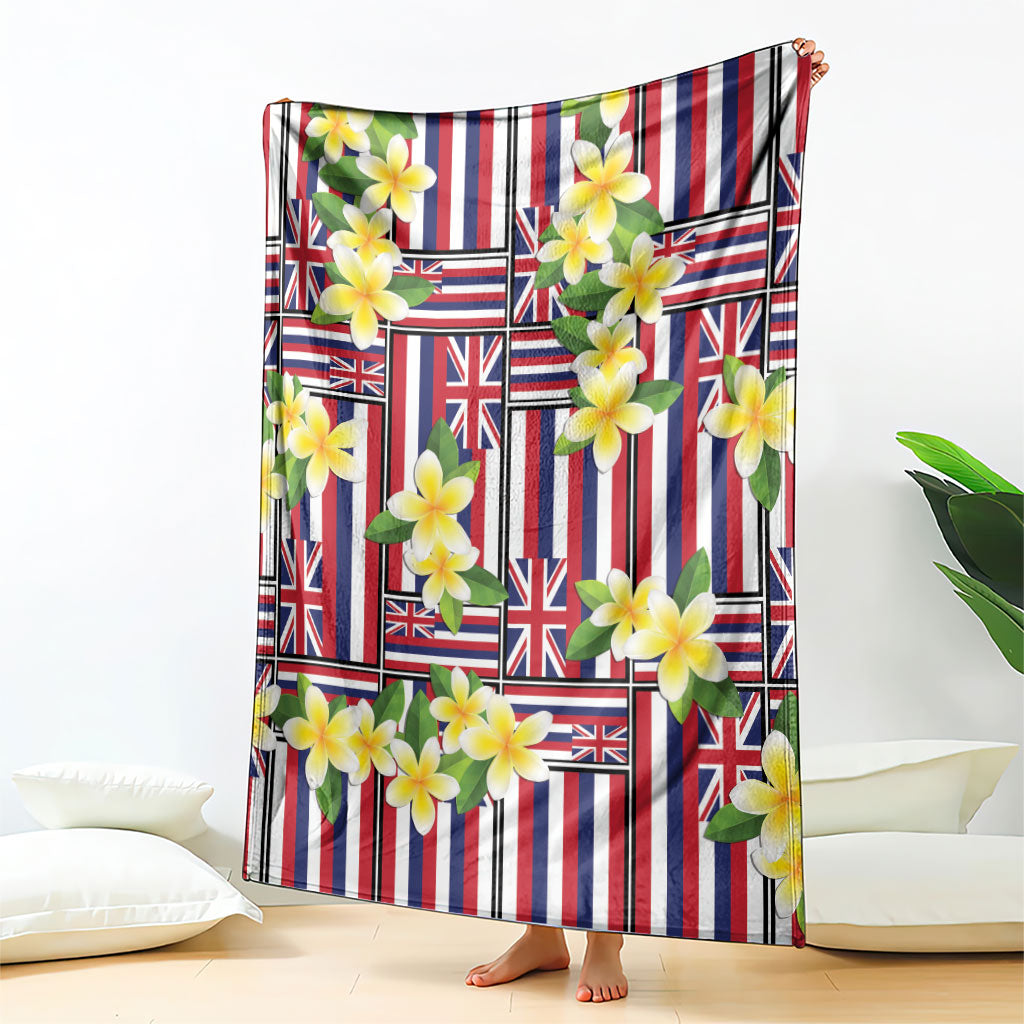 Hawaii Plumeria Lei Blanket Hawaiian Flag Motif LT9 - Polynesian Pride