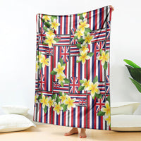 Hawaii Plumeria Lei Blanket Hawaiian Flag Motif LT9 - Polynesian Pride