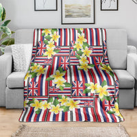 Hawaii Plumeria Lei Blanket Hawaiian Flag Motif LT9 - Polynesian Pride