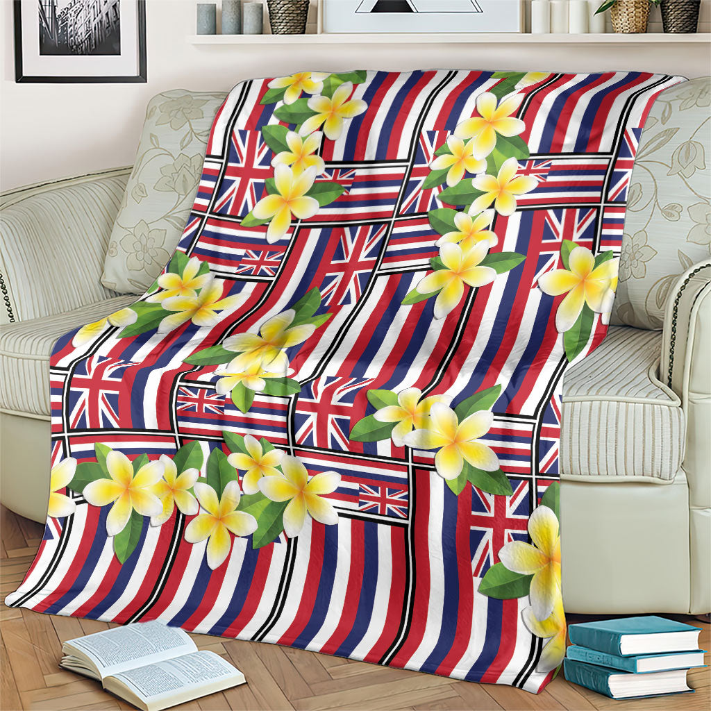 Hawaii Plumeria Lei Blanket Hawaiian Flag Motif LT9 - Polynesian Pride