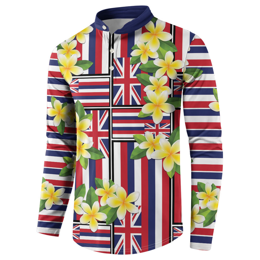 Hawaii Plumeria Lei Button Sweatshirt Hawaiian Flag Motif LT9 - Polynesian Pride