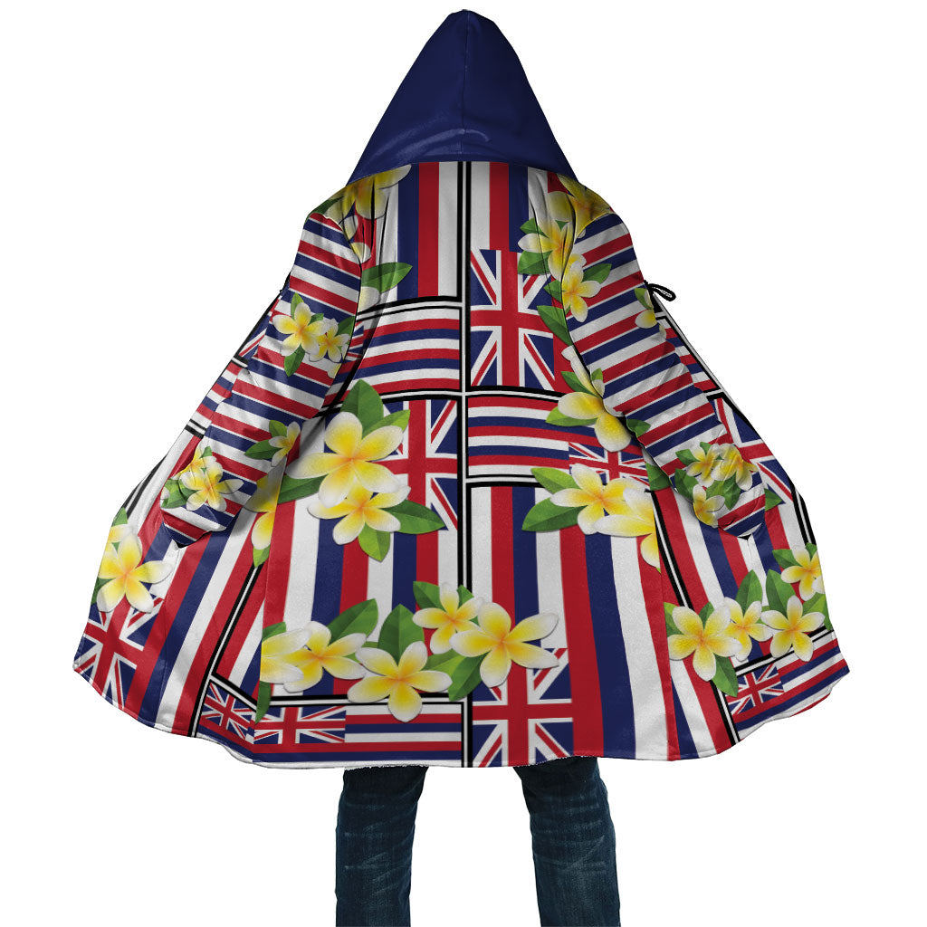 Hawaii Plumeria Lei Cloak Hawaiian Flag Motif LT9 Unisex Red - Polynesian Pride