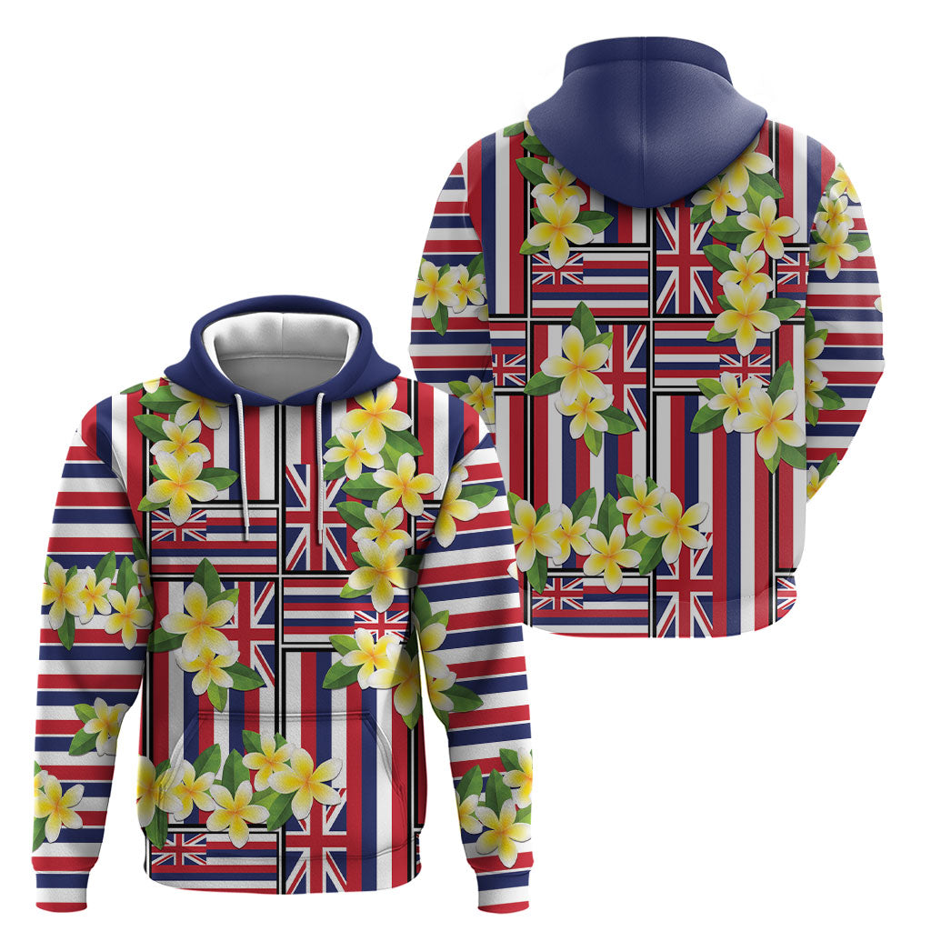Hawaii Plumeria Lei Hoodie Hawaiian Flag Motif LT9 - Polynesian Pride