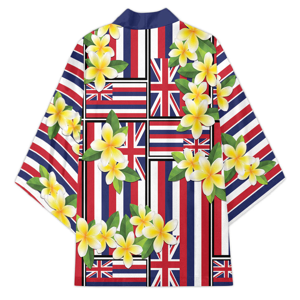 Hawaii Plumeria Lei Kimono Hawaiian Flag Motif LT9 - Polynesian Pride